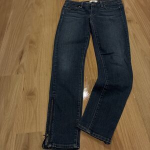 Paige Verdugo Ankle Zip Jeans/women’s Size 29- Dark Wash Stretch Denim- EUC